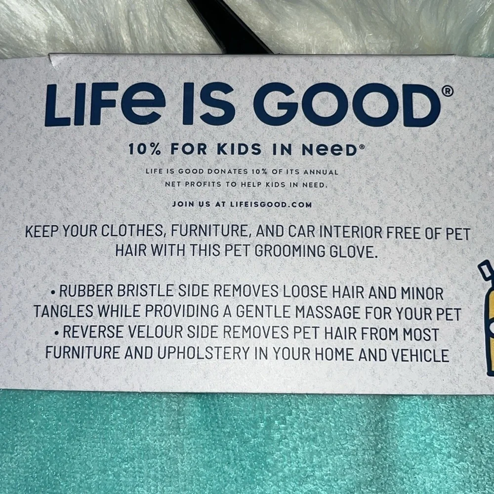 🆕 Life is Good Microfiber Pet Towel and Grooming Mitt Set